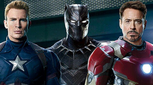 Captain America, Black Panther and Iron Man
